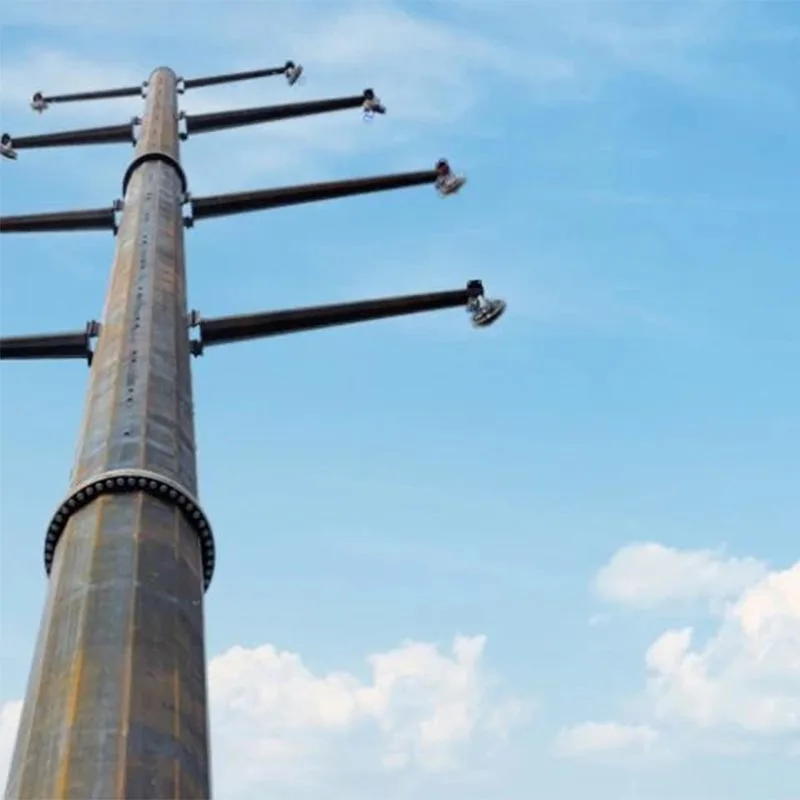Poteau de transmission en acier tubulaire